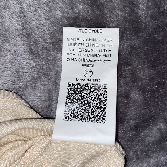 Mock Neck Bodysuit Beige with Snaps Size Large - Picture 3 of 4